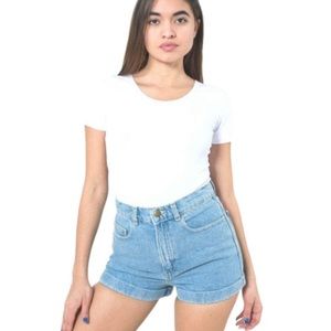 Black High Waisted Cuff Shorts